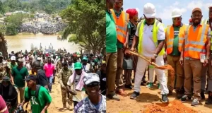 Sierra Leone’s President Cuts Sod To Begin The Construction Of Gendema Bridge To Replace Ferry Crossing Point