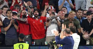 Beer cups thrown at England players’ families after draw