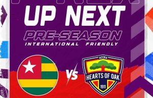 Hearts of Oak to face Togo U20 national team in a friendly on Saturday