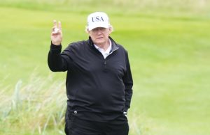 Donald Trump gives his view on chances of US-EU trade deal – while on the golf course | US News