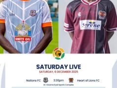 Premier League: Nations FC aim to protect unbeaten home record as Heart of Lions visit Abrankese