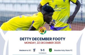 Premier League: Medeama squander top spot opportunity after home draw with Basake Holy Stars