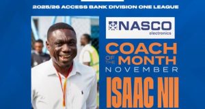 Debibi United’s Isaac Nii Armah wins Access Bank Division One League November coach of the month