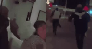 Boyfriend catches his girlfriend with her sugar daddy in the hotel room