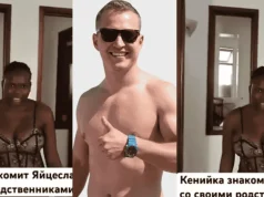 Yaytseslav and Kenyan lady who sacked her family from her house to host him