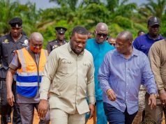 Government inspects reclaimed mining site at Manso Adubia