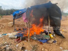 NAIMOS destroys illegal mining structures, immobilises 4 excavators in Amenfi Central