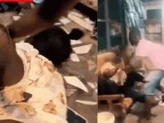 Ghanaian man publicly assaults his wife