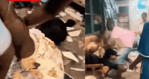 Ghanaian man publicly assaults his wife