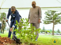 Photos: Mahama accompanies St. Kitts and Nevis Prime Minister to plant ‘Tree of Life’ at Presidential Gardens