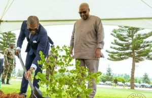 Photos: Mahama accompanies St. Kitts and Nevis Prime Minister to plant ‘Tree of Life’ at Presidential Gardens