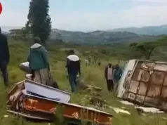 Bus En Route To Burial Overturns Leaving Coffin Destroyed & One Mourner Dead