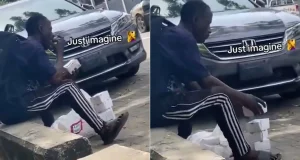 Dispatch rider caught eating a customer’s order before delivery