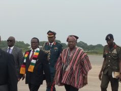 Zimbabwean President Mnangagwa arrives in Accra for a three-day state visit