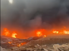 Fire guts auto parts warehouse at Bubuashie, one fire officer injured