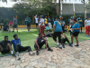 MTN Momo staff walk to promote wellness and fitness