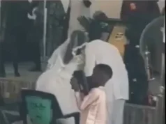 Ex-girlfriend storms wedding wearing a gown