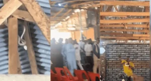 Moment a giant snake was discovered in a church during service