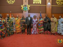 Mahama meets the Bono East Regional House of Chiefs over development issues