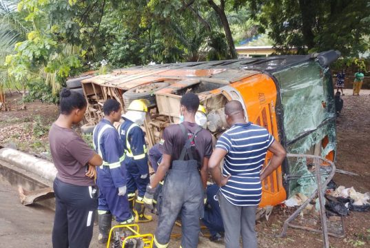 Four dead, two critical after Metro Mass bus plunges into ditch on Peki stretch