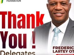 Frederick Lartey Otu re-elected Ghana Taekwondo Federation president