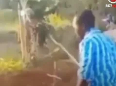 Husband storms the cemetery to beat his dead wife after DNA tests on his six kids