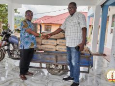 GJA Volta receives cement and GH¢5,000 donation for Press Centre Phase Two project