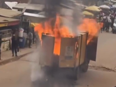 Truck bursts into flames at Wassa Akropong; driver escapes unhurt