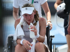 Alexandrova collapses on court amid 34C heat