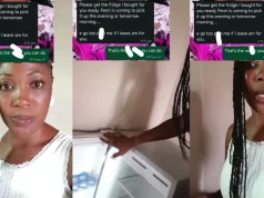 Lady breaks down in tears after her ex demanded the fridge he bought for her
