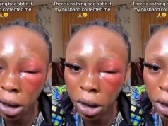 Lady defends her husband for beating her