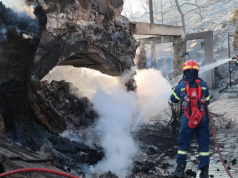 Two dead and hundreds evacuated as twin fires break out on Greek island