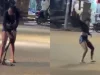 Lady starts behaving abnormally after getting out of a car