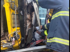 GNFS rescues 35-year-old driver trapped in overturned tipper truck in Upper East