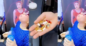 Woman filmed taking skin-whitening bleaching pills