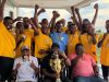 Vodza Iron Breakers present beach soccer trophy to Lawyer Lom Ahlijah, appoint him patron